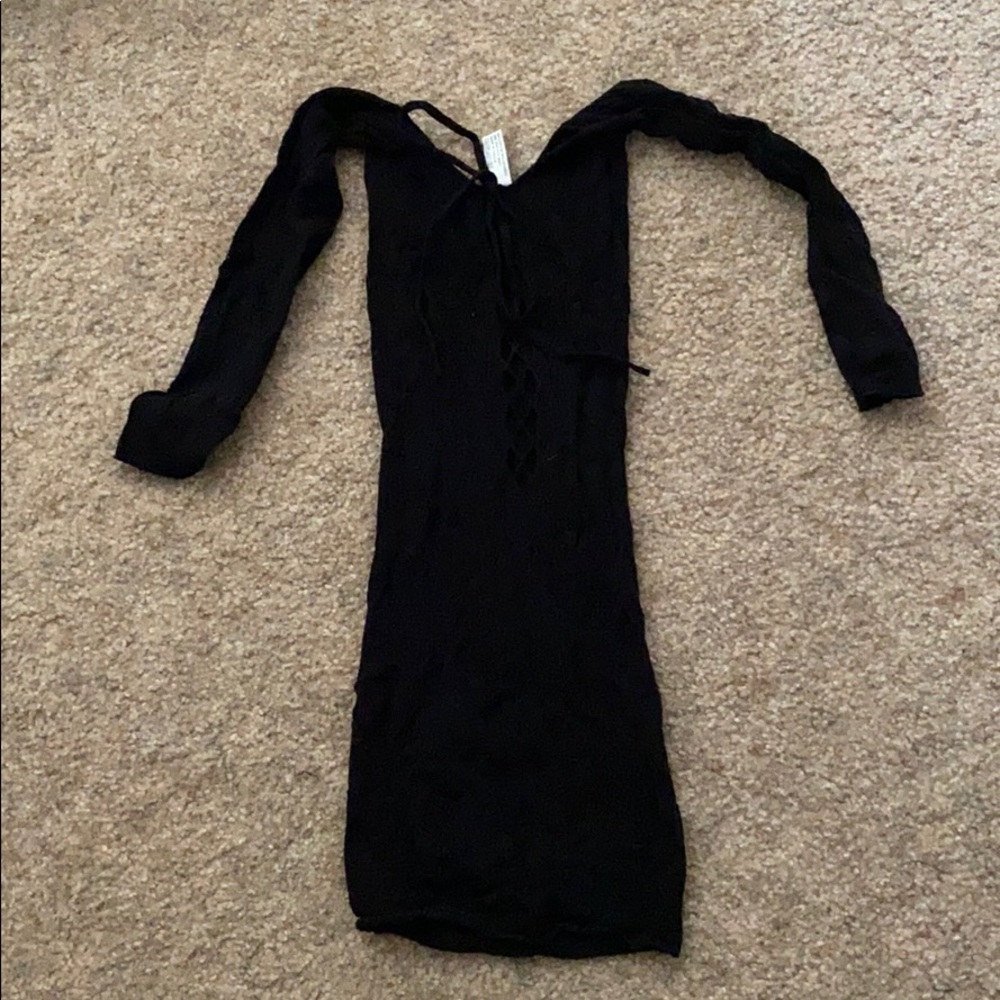 Black long sleeve lingerie outfit